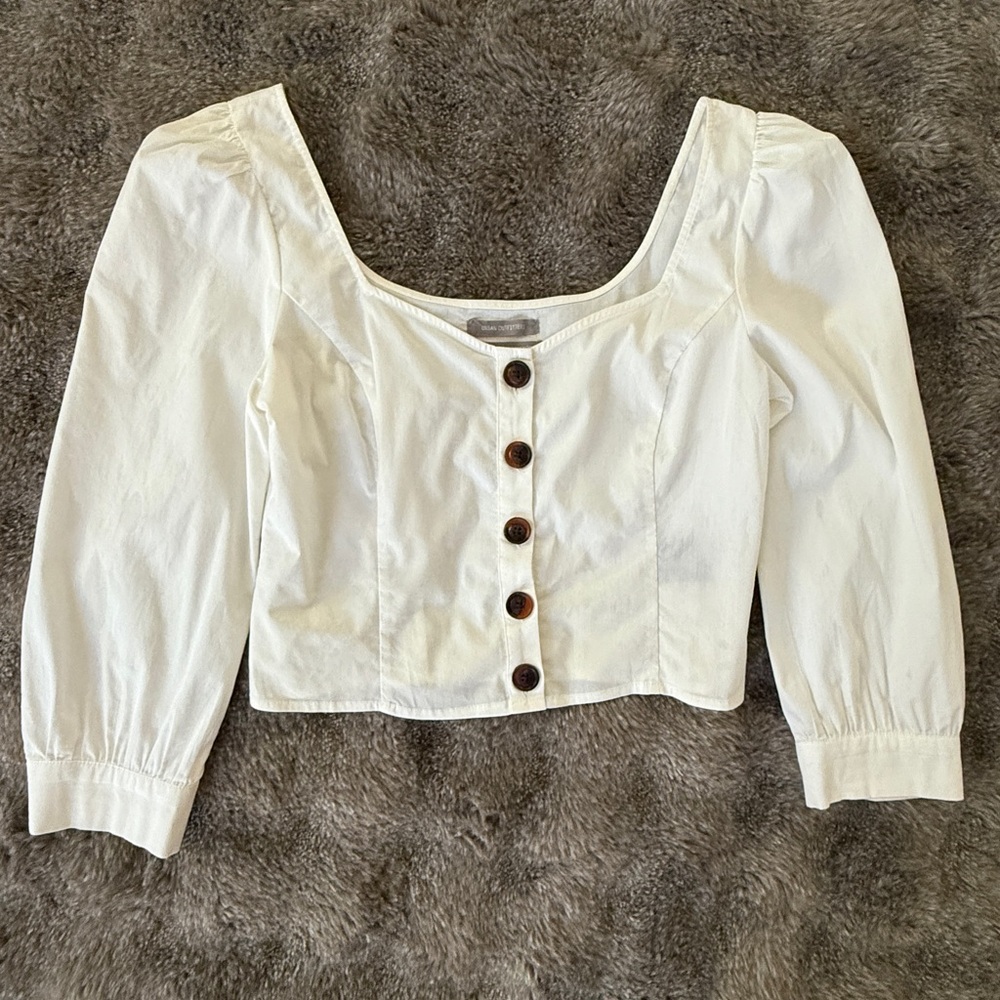 Women’s Urban Outfitters Chloe Balloon Sleeve Button-Down Top Size Medium - Picture 8 of 8